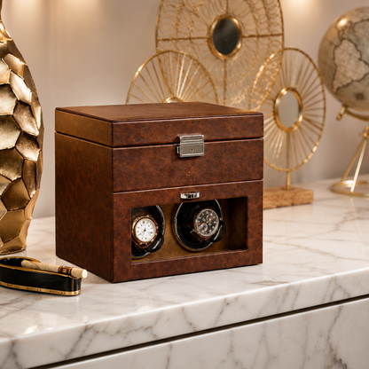 Luxury Automatic Watch Winder Box | Coffee Brown