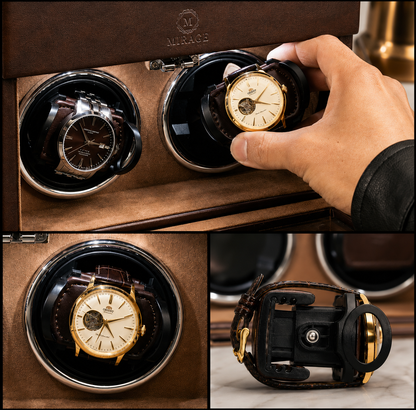 Luxury Automatic Watch Winder Box | Coffee Brown