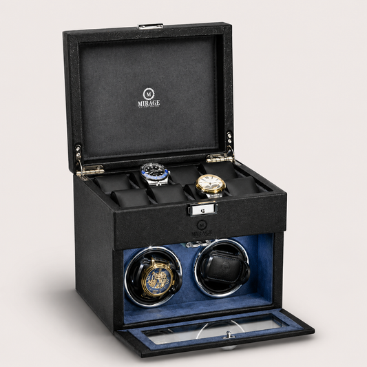 Automatic Watch Winder - Luxury Watch Winder Box (Ebony Black)