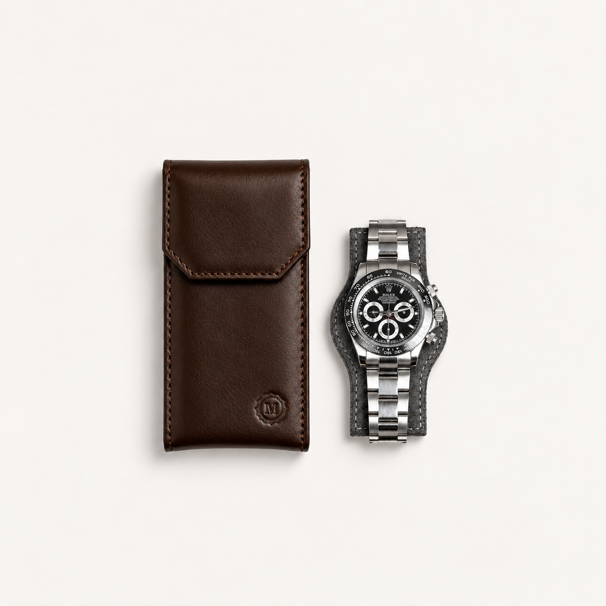 Leather Watch Pouch – Saddle Brown