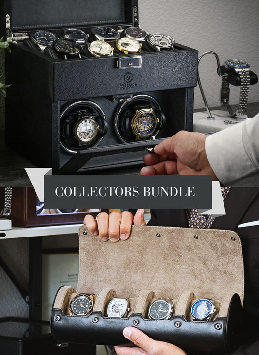 Mirage Watch Winder + 4 Watch Roll Cow Leather (Bundle Offer)