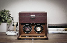 Carica l&#39;immagine nel visualizzatore Galleria, Luxury Watch Winder Box - Coffee Brown
