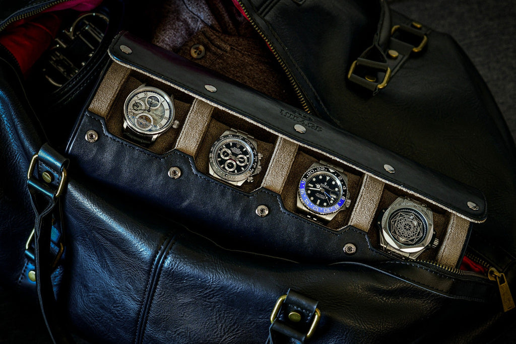 best watch travel case luxury watch roll for collectors gift for a watch enthusiasts leather watch case for travel 