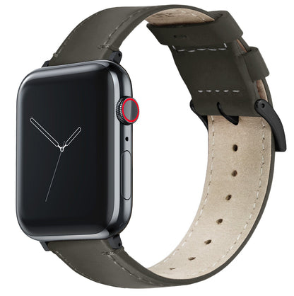 Apple Espresso Leather Stitching Watch Band