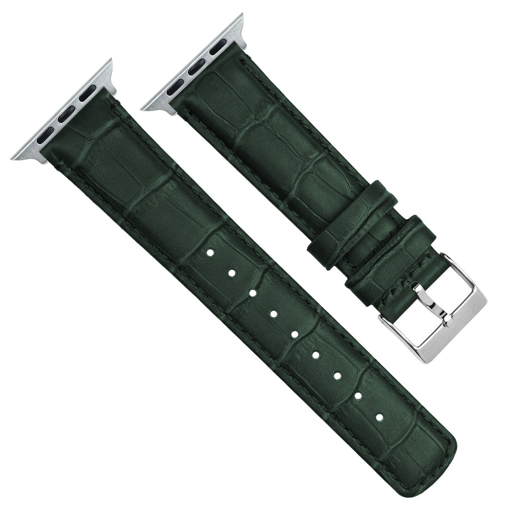 Apple Watch Forest Green Alligator Grain Leather Watch Band