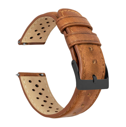 Caramel Brown Racing Horween Leather Watch Band