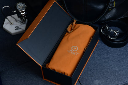 Mirage Luxury Travel 3 watch roll presented in a premium gift-ready box with a soft-touch velvet travel bag.