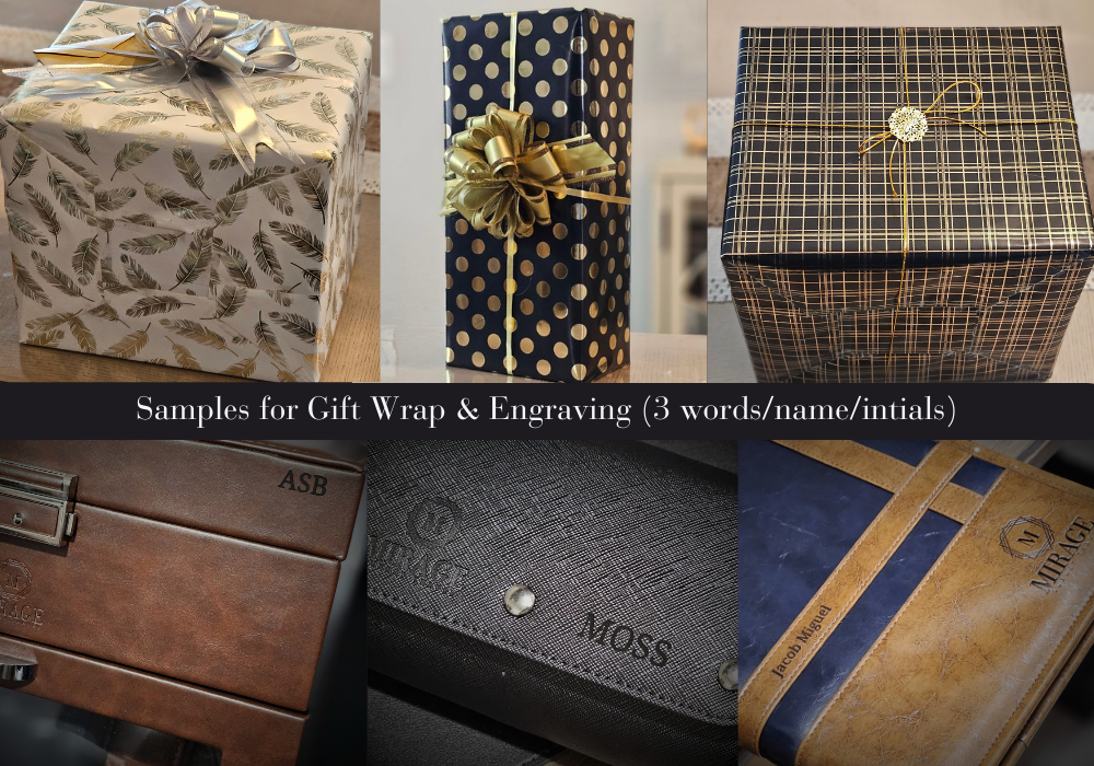 Premium Mirage Luxury Travel gift-ready packaging for Royal Gold with Ivory White 6 watch roll perfect for watch collectors executive gifts and luxury gifting