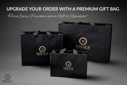 Optional Mirage Luxury Travel premium gift bags for luxury gifting and special occasions.