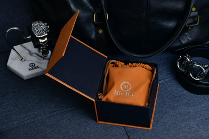 Open Tawny Brown full-grain cow leather 1 watch roll showcasing a luxury watch with plush suede interior and premium craftsmanship.