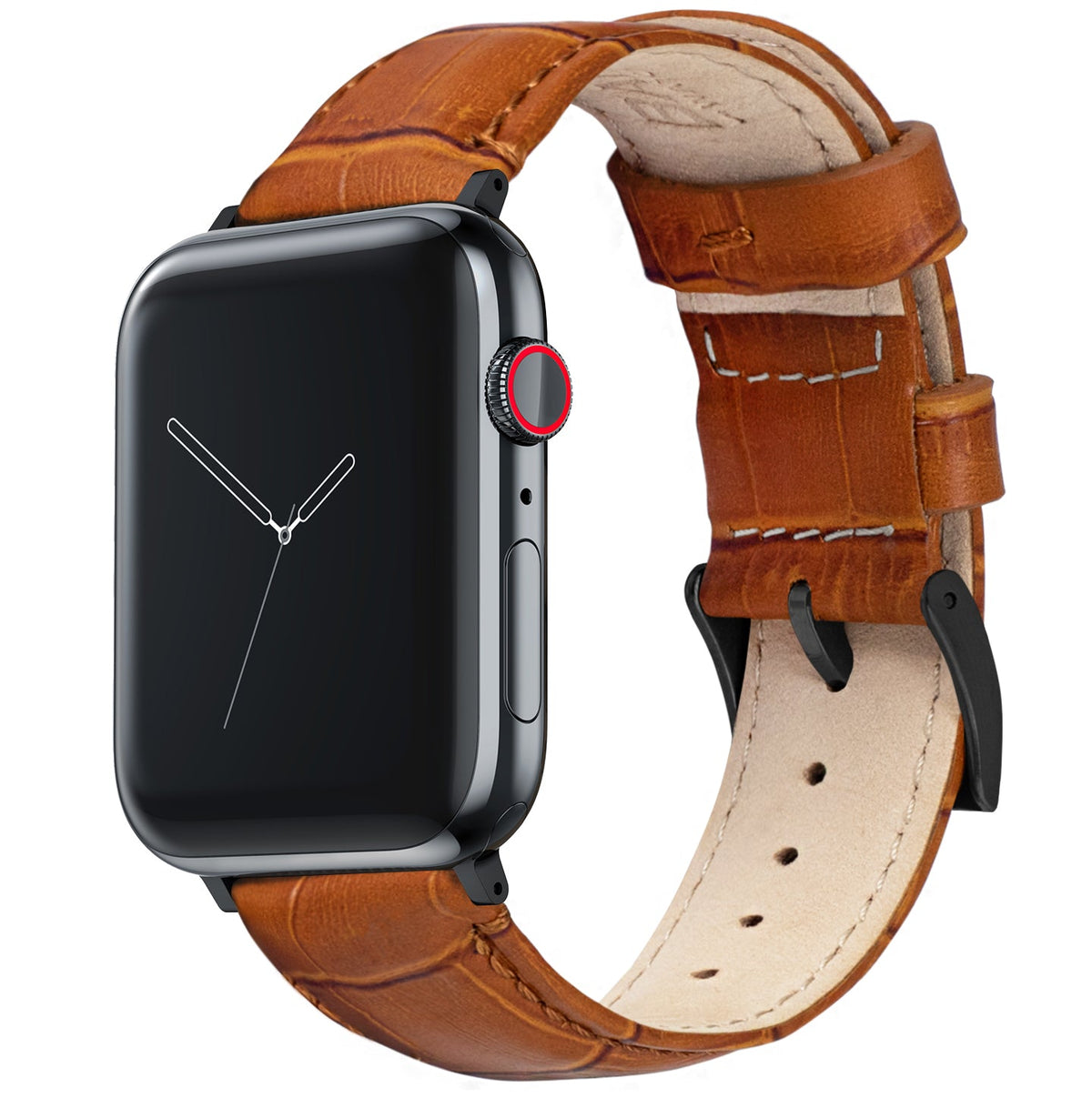 Apple Watch Toffee Brown Alligator Grain Leather Watch Band