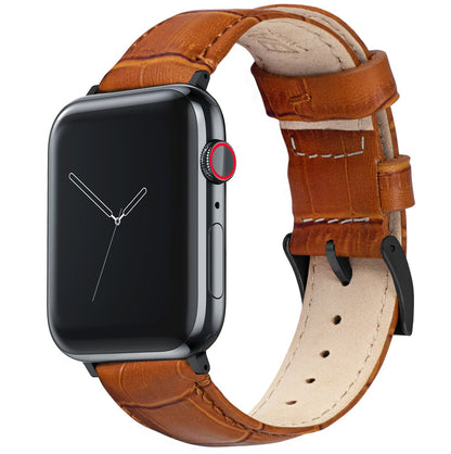 Apple Watch Toffee Brown Alligator Grain Leather Watch Band