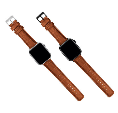 Apple Watch Toffee Brown Alligator Grain Leather Watch Band