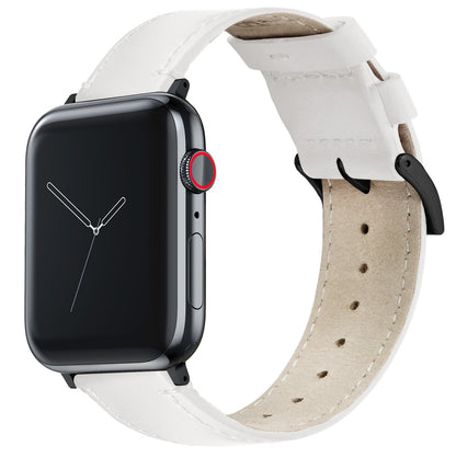Apple Watch White Leather Stitching Watch Band