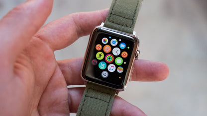 Apple Watch Canvas Army Green Watch Band
