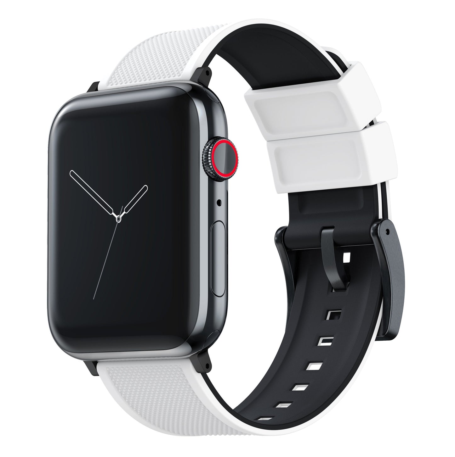 Apple Watch Elite Silicone White Top Black Bottom Watch Band