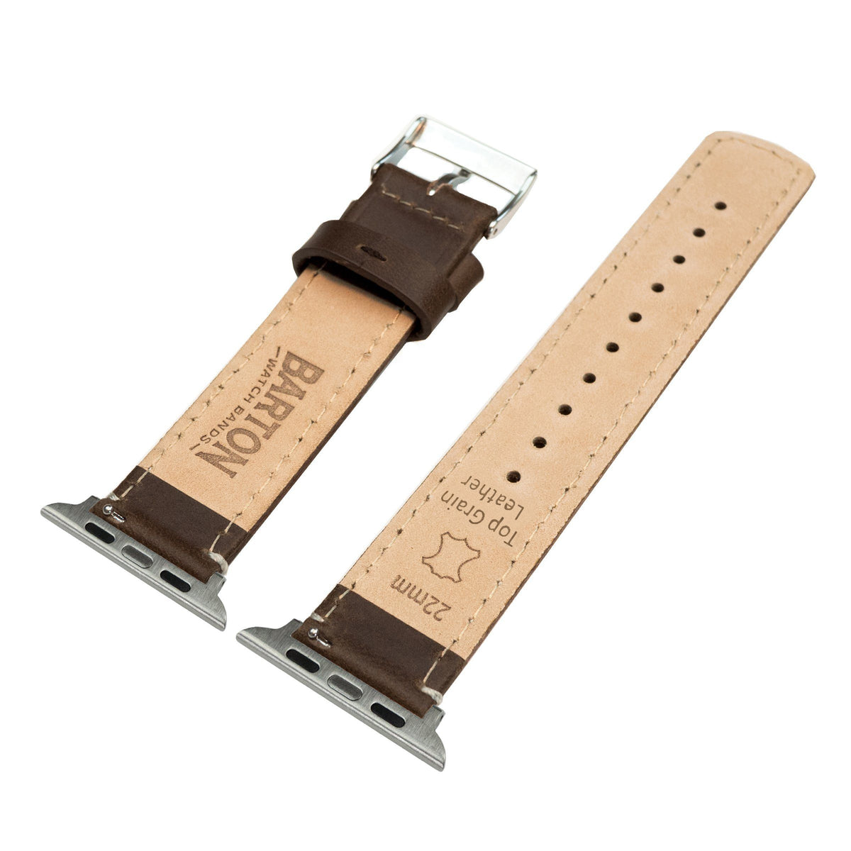 Apple Saddle Leather White Stitching Watch Band