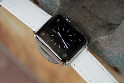 Apple Watch White Leather Stitching Watch Band