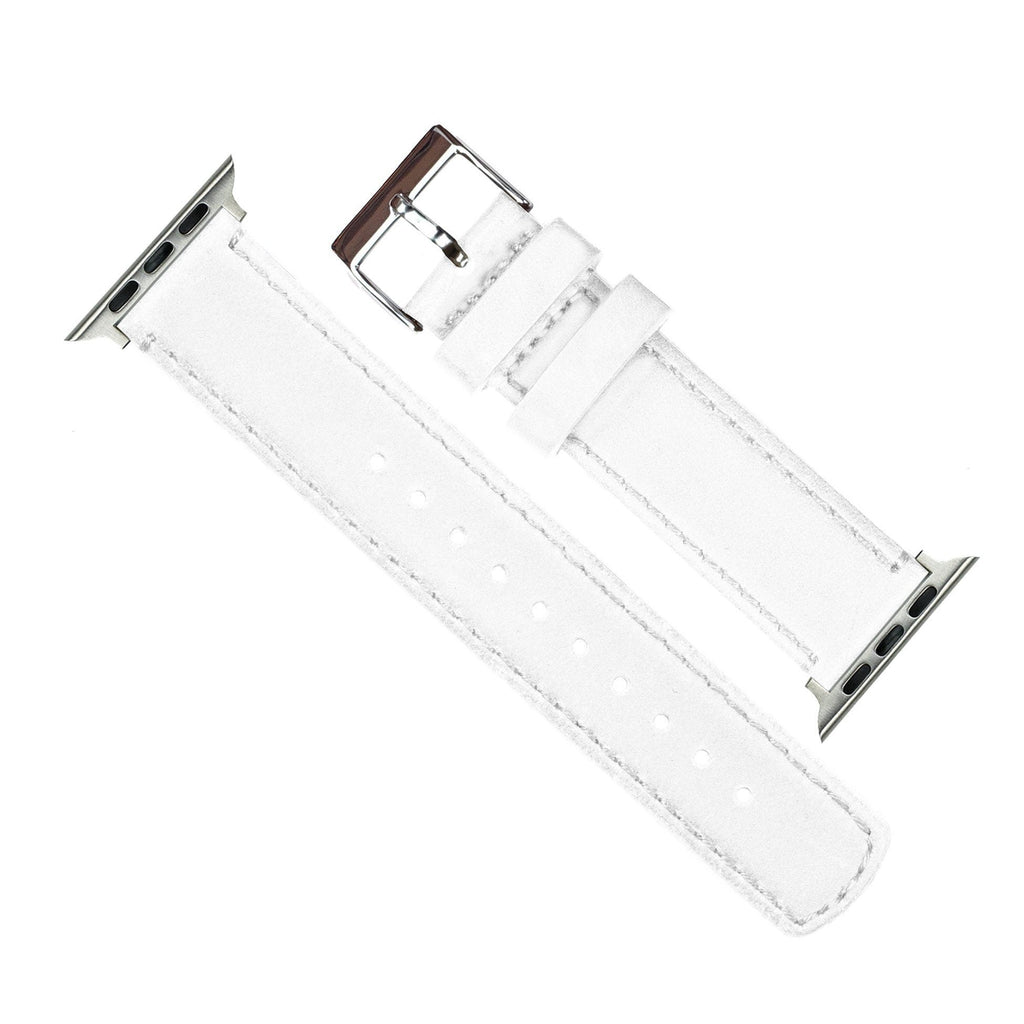 Apple Watch White Leather Stitching Watch Band