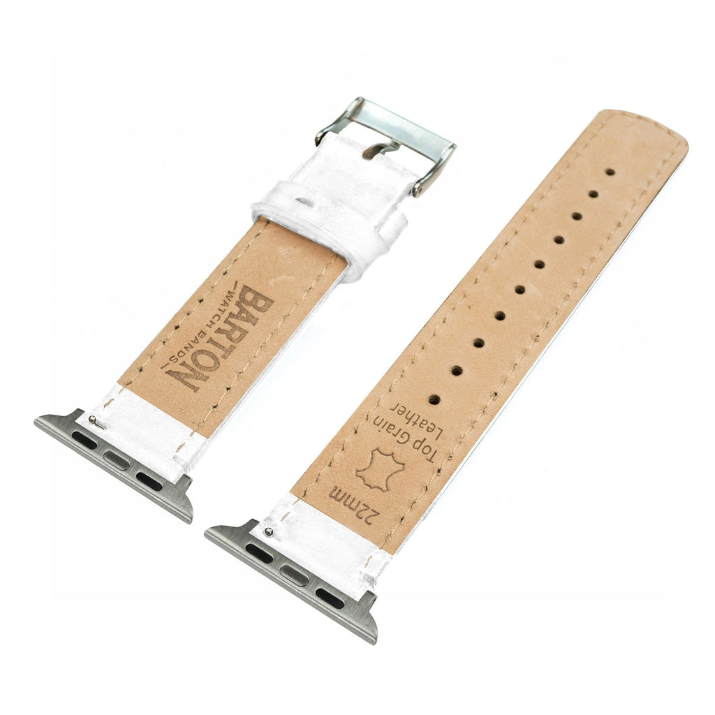 Apple Watch White Leather Stitching Watch Band