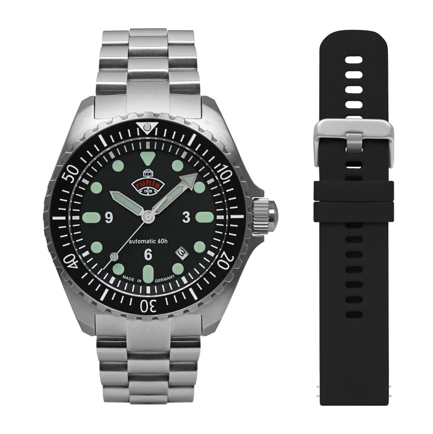 NVA Kommando Minentaucher Black / Black Strap | Black Dial
