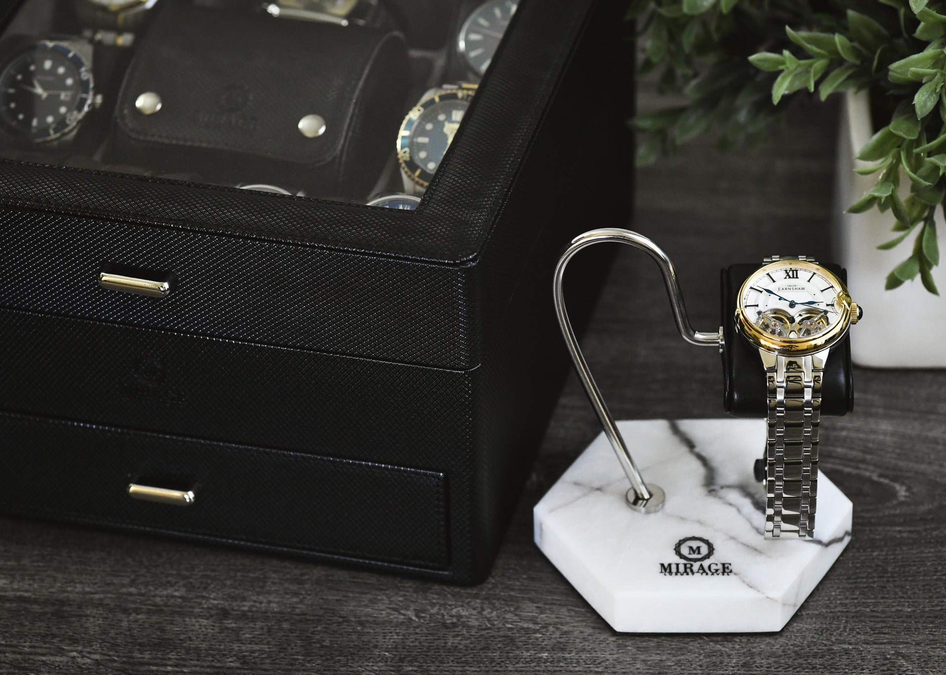 marble watch stand display for desk mirage watch box for men gifts