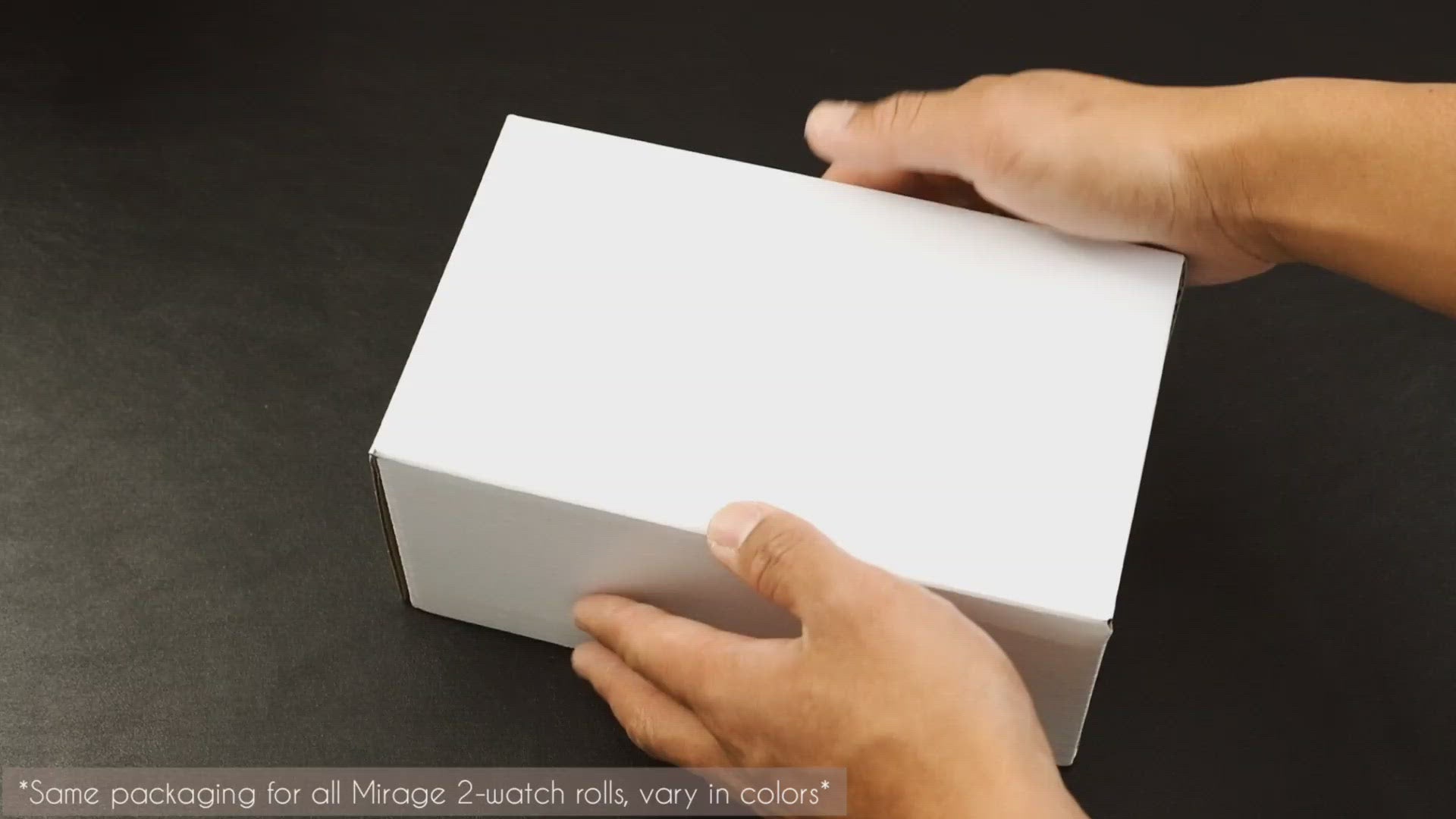 Premium unboxing experience of the Royal Green vegan leather 2 watch roll by Mirage Luxury Travel.