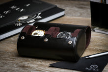 Afbeelding laden in galerijviewer, Jade Zwart Horlogerol - 2 Horloges
