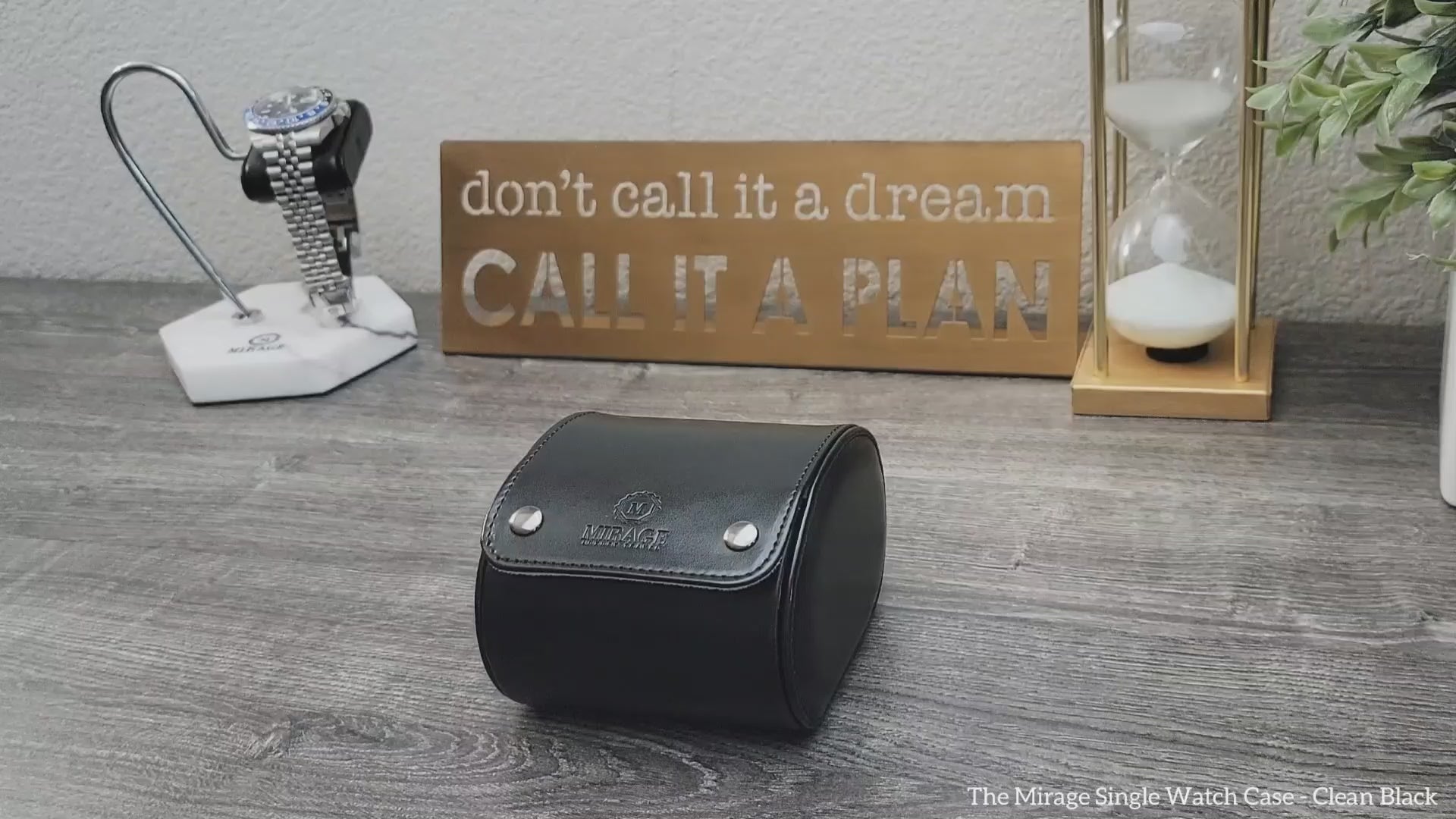 Video showcasing the Mirage Luxury Travel Signature Collection 1 watch roll with premium vegan leather craftsmanship.