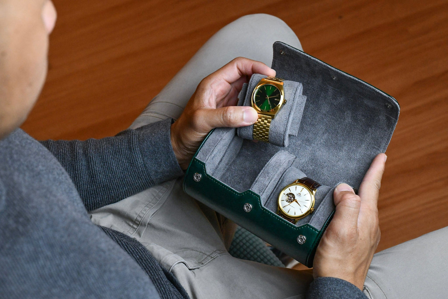2 Watch Case - Royal Green