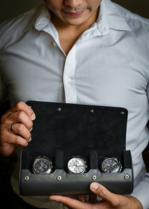 Rouleau de montres gris ardoise - 3 montres