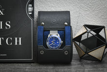 Laden Sie das Bild in den Galerie-Viewer, Sable Black Saffiano Leather Watch Roll Case für 3 Uhren
