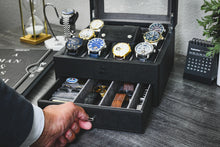 Laden Sie das Bild in den Galerie-Viewer, Watch Box with Travel Case - Carbon Black
