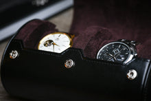 Afbeelding laden in galerijviewer, Jade Zwart Horlogerol - 2 Horloges
