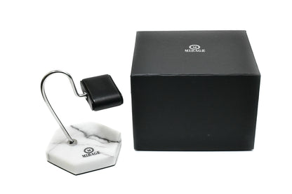 Mirage Luxury Travel Elite White Lilac Marble watch stand with premium gift-ready packaging, perfect for luxury watch collectors and gifting occasions.