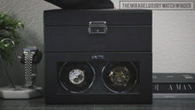 Laad en speel video af in Galerijviewer, Luxury Watch Winder Box - Ebony Black
