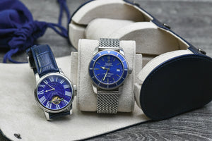 Rouleau de montre bleu nuit - 2 montres