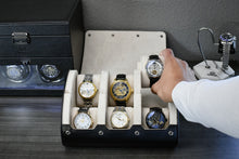 Load image into Gallery viewer, 6 Watch Case - Clean Black (Ivory White)
