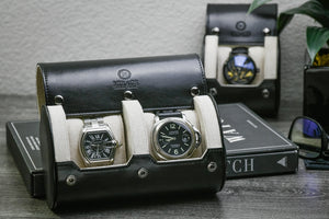 Jade Black Watch Roll - 2 Orologi