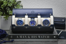Load image into Gallery viewer, 3 Watch Case - Midnight Blue (Ivory White)
