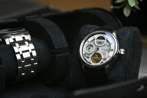 Super Black Watch Roll - 2 Watch Roll