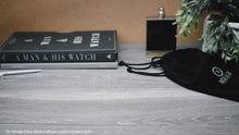 Caricare e riprodurre video nel visualizzatore Galleria, Sable Nero Saffiano Leather Watch Roll Case 3 orologi
