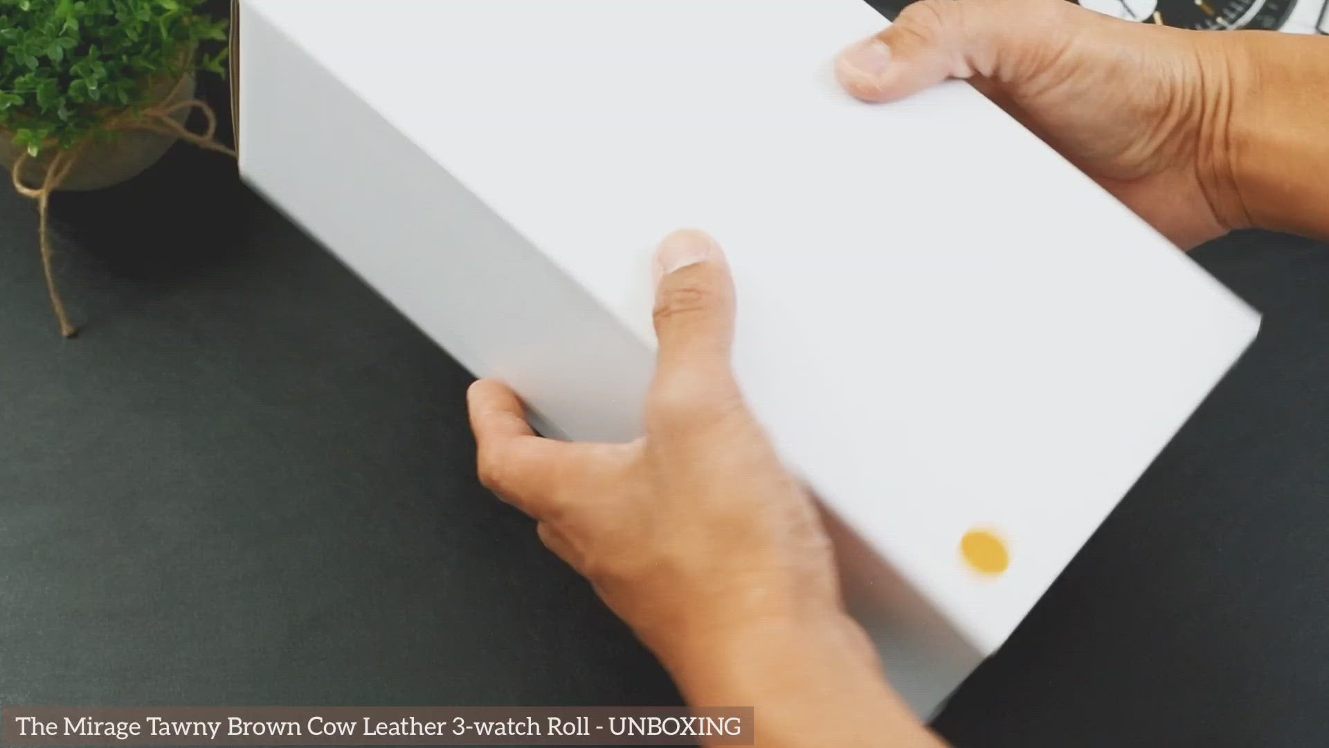 Premium unboxing experience of the Mirage Luxury Travel 3 watch roll with elegant gift-ready packaging.