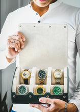 Afbeelding laden in galerijviewer, 6 Watch Case - Royal Green (Ivory White)
