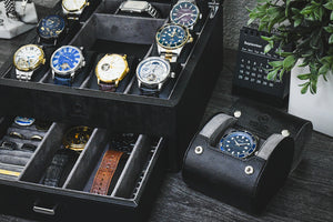 Watch Box with Travel Case - Carbon Black