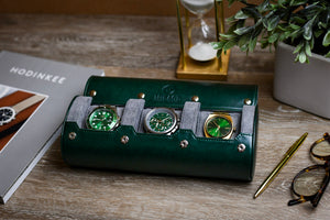 Royal Green Watch Roll - 3 Uhren