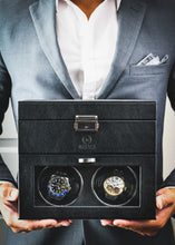 Carica l&#39;immagine nel visualizzatore Galleria, Luxury Watch Winder Box - Ebony Black
