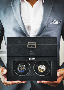 Luxury Watch Winder Box - Ebony Black