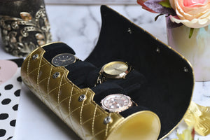 La cassa Mirage Royal Gold da 3 orologi da donna