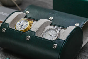 Royal Green Watch Roll - 2 Uhren